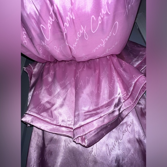 🩷NWT Juicy Couture 3 piece pink silk like pjs set size XL - Picture 5 of 5